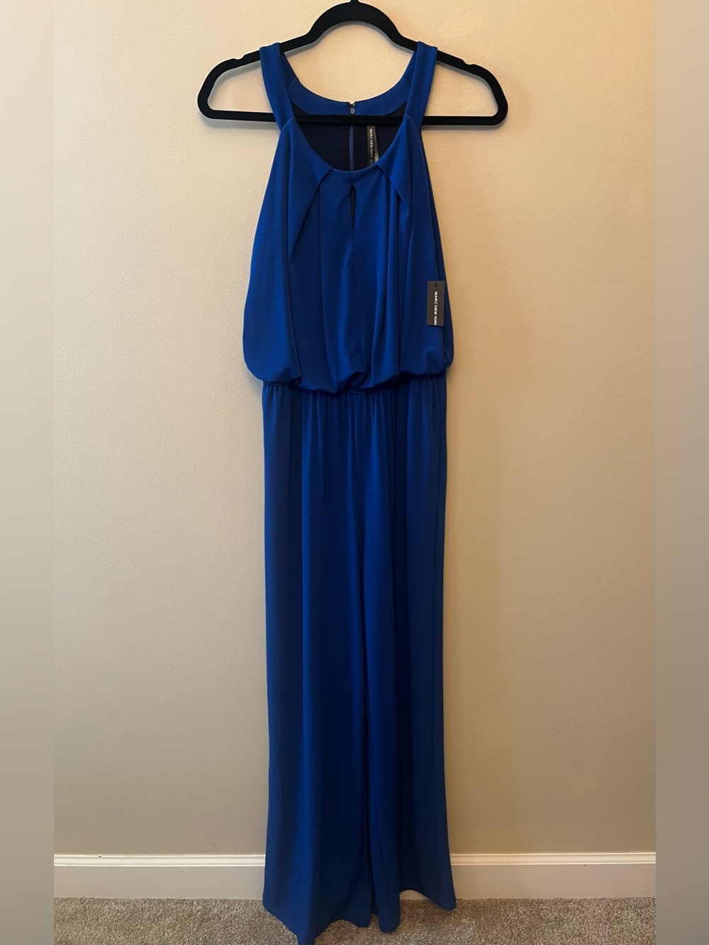 NWT Andrew Marc New York Wide Leg Jumpsuit Women's Size Small Blue
